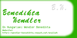 benedikta wendler business card